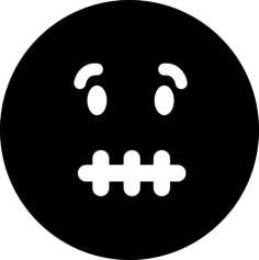 Mute Emoticon Square Face Craft Design Svg File, Free Vectors File